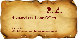 Miatovics Leonóra névjegykártya